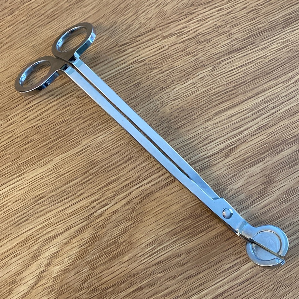 Candle wick trimmer, stainless steel, silver color